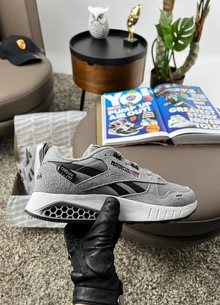 Reebok classic leather hexalite grey black white