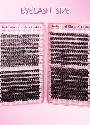 Набор пучков для домашнего наращивания ресниц - накладные пучки 640 шт 30d/40d/50d, 9-16мм