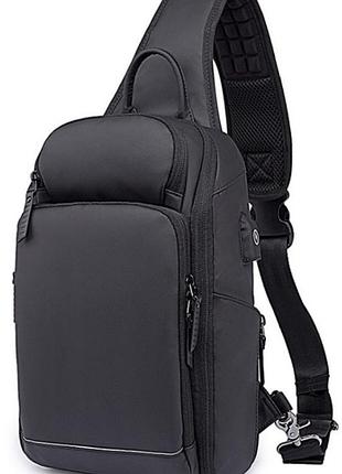 Однолямочний рюкзак bange bg-1909 usb-порт 10л чорний