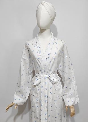 Хлопковый длинный халат