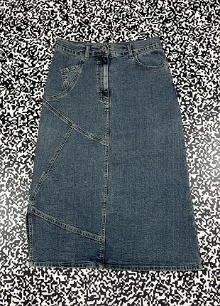 Жіноча джинсова міді спідниця вінтаж y2k стилю