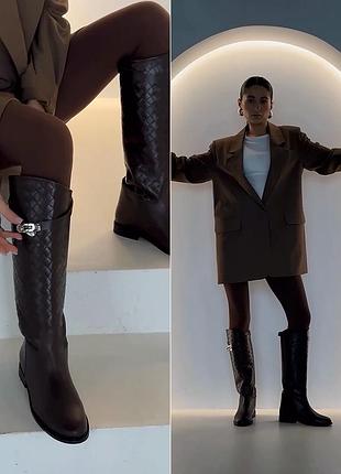 ▪️жіночі шкіряні коричневі шоколадні чоботи jumping boots brown натуральна шкіра женские кожаные коричневые шоколадные сапоги натуральная кожа