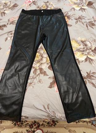 Женские брюки комбинированные, перед под кожу,зад дайвинг 54 размер украинский