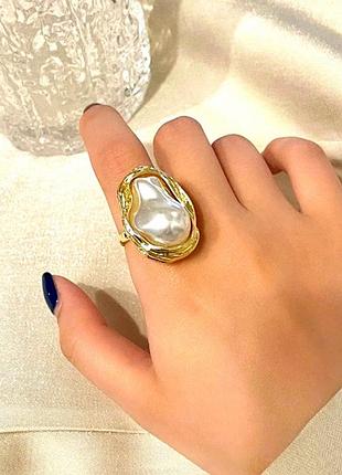 Кольцо женское акцентное большое минимализм барокко
