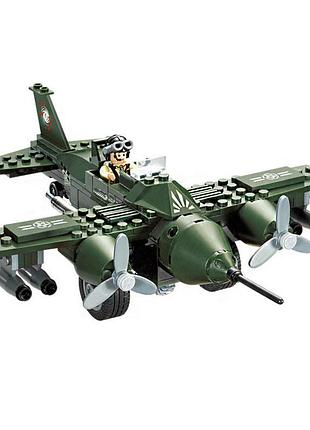 Конструктор военный самолет - истребитель, enlighten, военная серия 225 деталей (810)