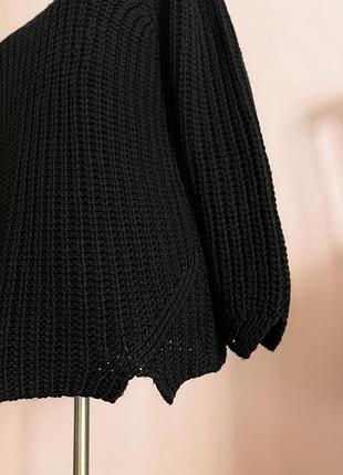 Черный свитер крупной вязки h&m 5