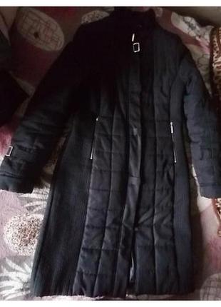 Красивое стеганое пальто женское зима осень