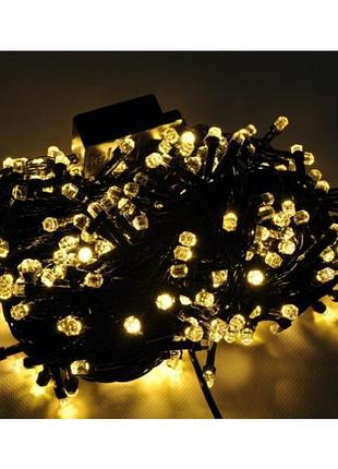 Светодиодная гирлянда комнатная, рубиновая лампа, нить 7м, теплый белый, контроллер, провод черный