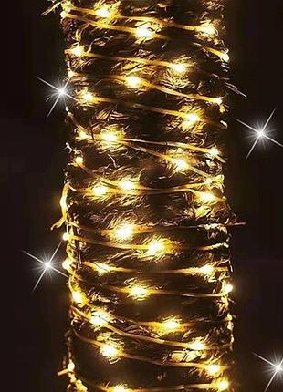 Светодиодная гирлянда уличная 8 режимов яркие диоды rd-218 500 led, 50м, теплый белый