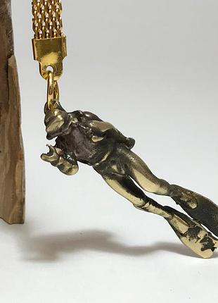 Брелок ""дайвер" "аквалангіст"" бронза