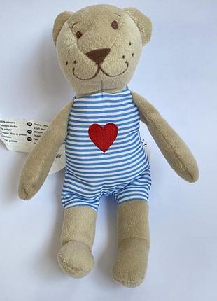 Мягкий мишка в тельняшке с сердечком