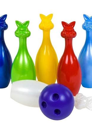 Детский боулинг bamsic кегли зайцы 6шт +1кулька (023)