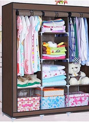 Шкаф тканевый складной storage wardrobe 88130 на 3 секции 130х45х175 см, шафа тканинна