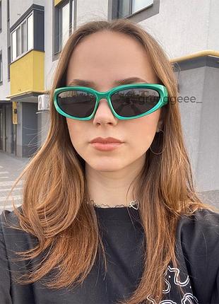 Солнцезащитные трендовые очки | зеленые молодежные очки