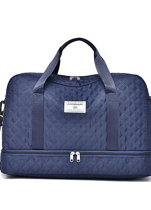 Дорожная сумка с отсеком для обуви zuomanni для ручной клади водонепроницаемая д50*ш25*в30 синій (м2900332)