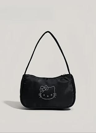 Черная сумка со стразами hello kitty