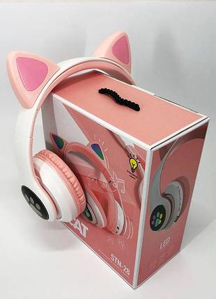 Беспроводные led наушники с кошачьими ушками cat stn-28. ts-737 цвет: розовый