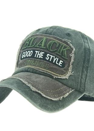Бейсболка black зеленая