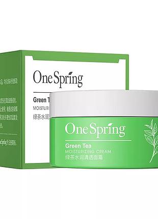 Уценка крем для лица оne spring с экстрактом зелёного чая, питательный, для сухой и обезвоженной кожи, 50g