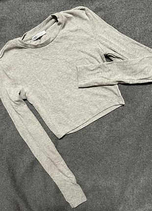 Zara лонг топ сірий