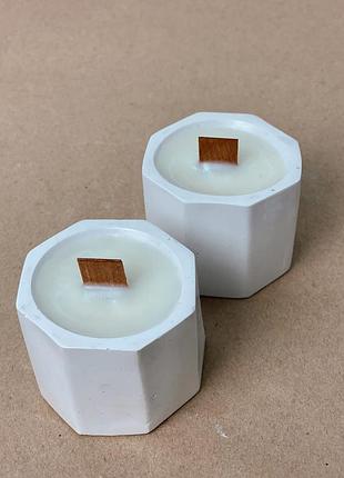 Набор ароматических соевых свечей в гипсовых кашпо mini 2.0, 2шт aphrodisiac