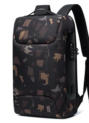 Рюкзак bange bg-7216 городской дорожный влагозащищенный usb камуфляж 27л