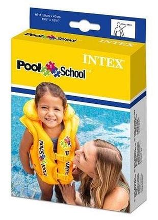 Дитячий надувний жилет "pool school" intex 58660 (50х47 см, 3-6 років)