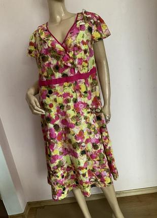 Льняное платье- батал/20/brend marks &amp; spencer