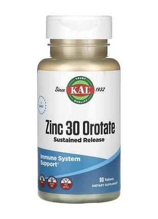 Zinc orotate 30, kal, оротат цинка 30, с замедленным высвобождением, 30 мг, 90 таблеток