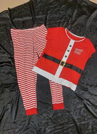 Новогодняя пижамка george 16-18 хлопок футболка и штаны