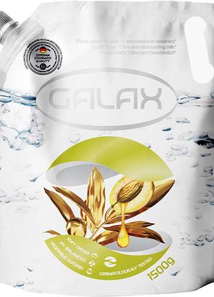 Антибактеріальне рідке мило "олива та зволожувальне молочко" galax (дою-пак) 1500 мл.
