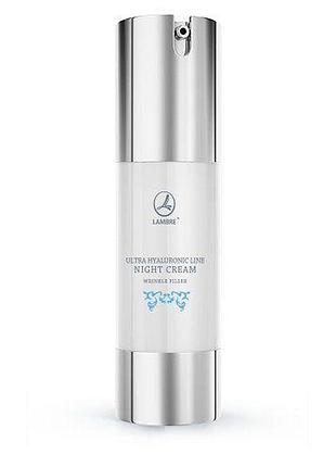 Ночной крем ultra hyaluronic, lambre; крем, восстанавливающий, с гиалуроновой кислотой, против морщин 50 мл.