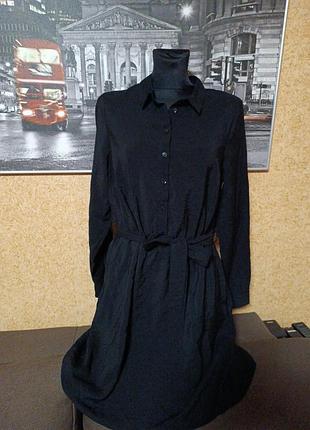 Короткое черное платье papaya p.16. 85% вискоза 15% полиамид