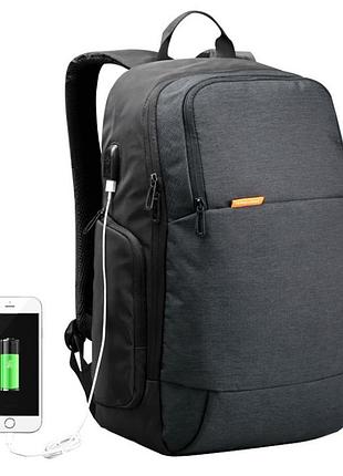 Рюкзак городской kingsons ks3143w 15.6" usb-разъем влагостойкий темно серый 30 л