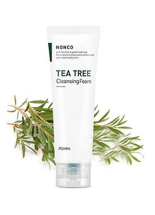 Пінка для вмивання з олією чайного дерева для проблемної шкіри a'pieu nonco tea tree cleansing foam 130ml