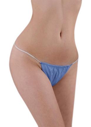 Трусики стринги одноразовые 50 штук голубые