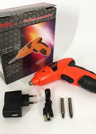 Шуруповерт отвертка электрическая pro tuoye с битами hm-987 и адаптером