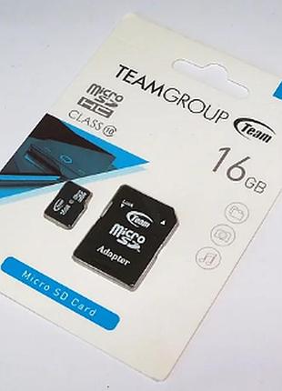 Карта памяти microsdhc class 10 teamgroup 16gb