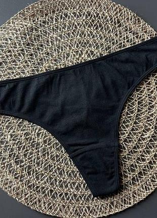 Арт.883 трусики жіночі стринги чорні бавовна h&m.