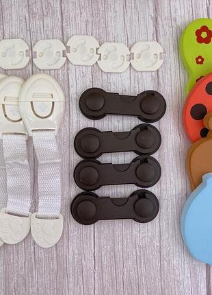 Набір дитячого захисту 18 предметів, 5 тканинних замків, 5 стопора обмежувачі дверей, безпечний захист дітей