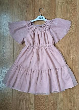 Розовое нарядное пышное платье для девочки