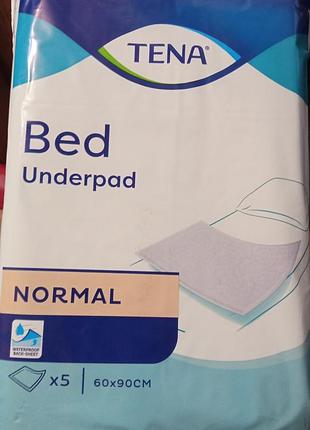 Одноразовые пеленки tena bed normal 90х60 см 5 шт