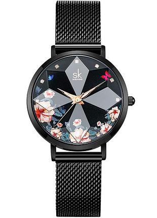 Ультратонкий жіночий годинник shengke sk з зірковим небом та квітами