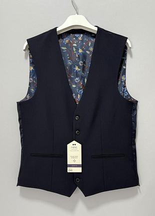 Next жилет - m • 50 - темно синій - a20-193 - чоловіча класична жилетка костюмна ж50