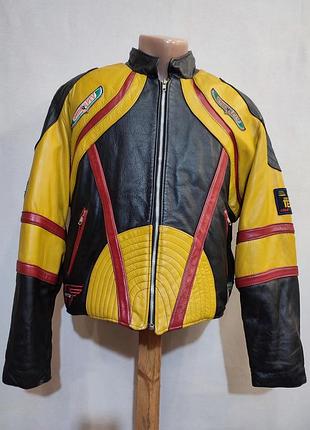 Чоловіча шкіряна байкерська куртка  size xl