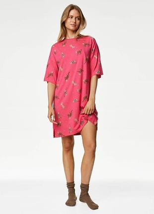Рубашка сукня рожева з котами