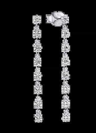 Серебряные серьги pandora с 8 блестящими камнями 293159c01