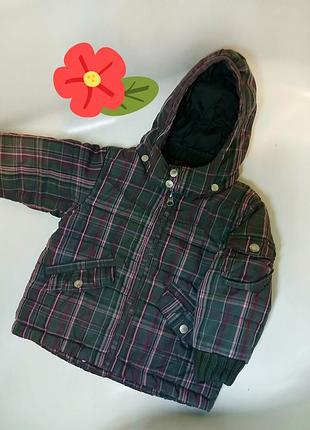Теплая куртка 6-9 месяцев( рост 74 см