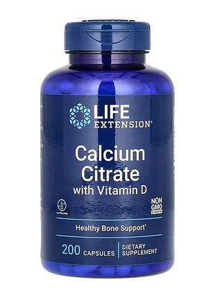 Calcium citrate & vitamin d, life extension, цитрат кальция с витамином d3, 200 капсул