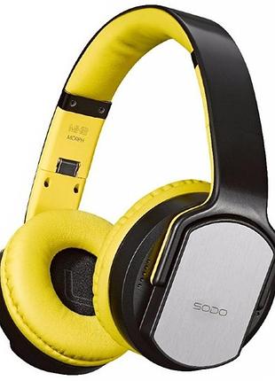 Бездротові bluetooth навушники sodo mh2 + колонка 2в1 жовті